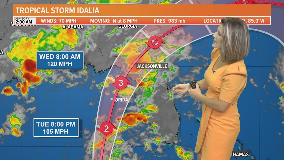 Idalia Update Hurricane Warnings issued for parts of the First Coast