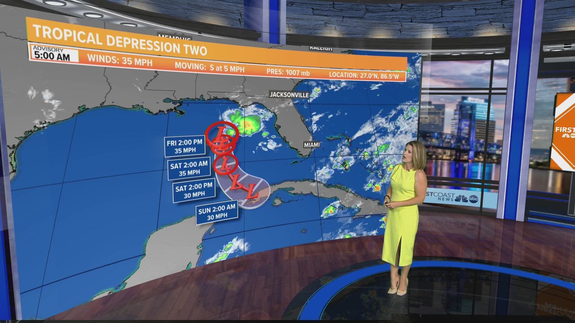 Meteorologist Lauren Rautenkranz says the window of opportunity for the Gulf depression to strengthen is closing.