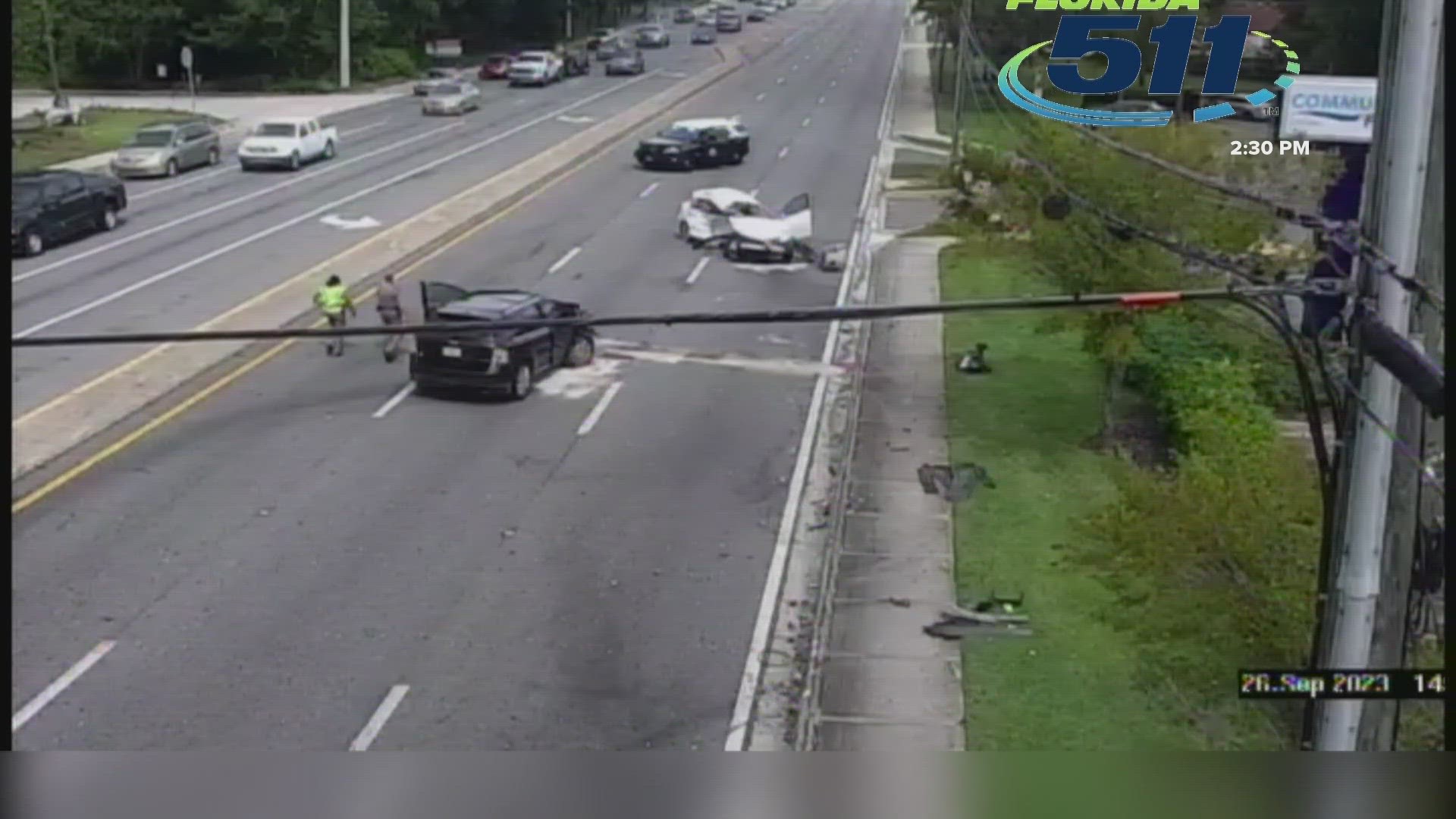A Florida Highway Patrol accident report states that the driver was in the left turn lane and turned into the path of an SUV traveling in the opposite direction.