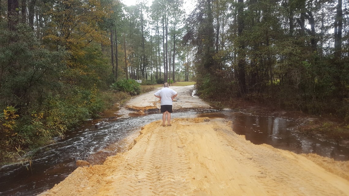 Storms wash away roads in Brantley County