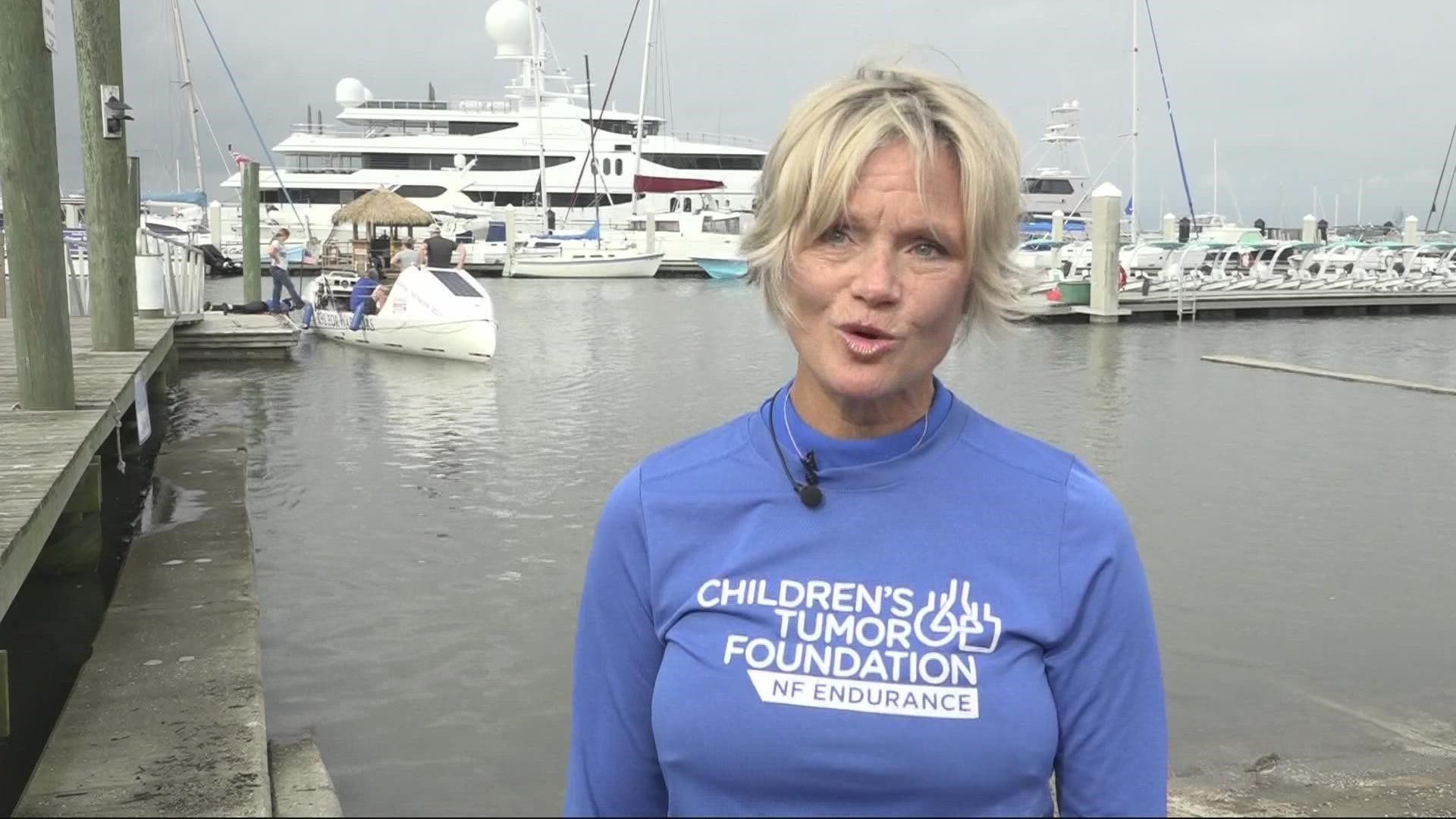 Michele Holbrook of Fernandina Beach plans to row 360 miles from Miami to Fernandina Beach to raise money for kids with tumors.
