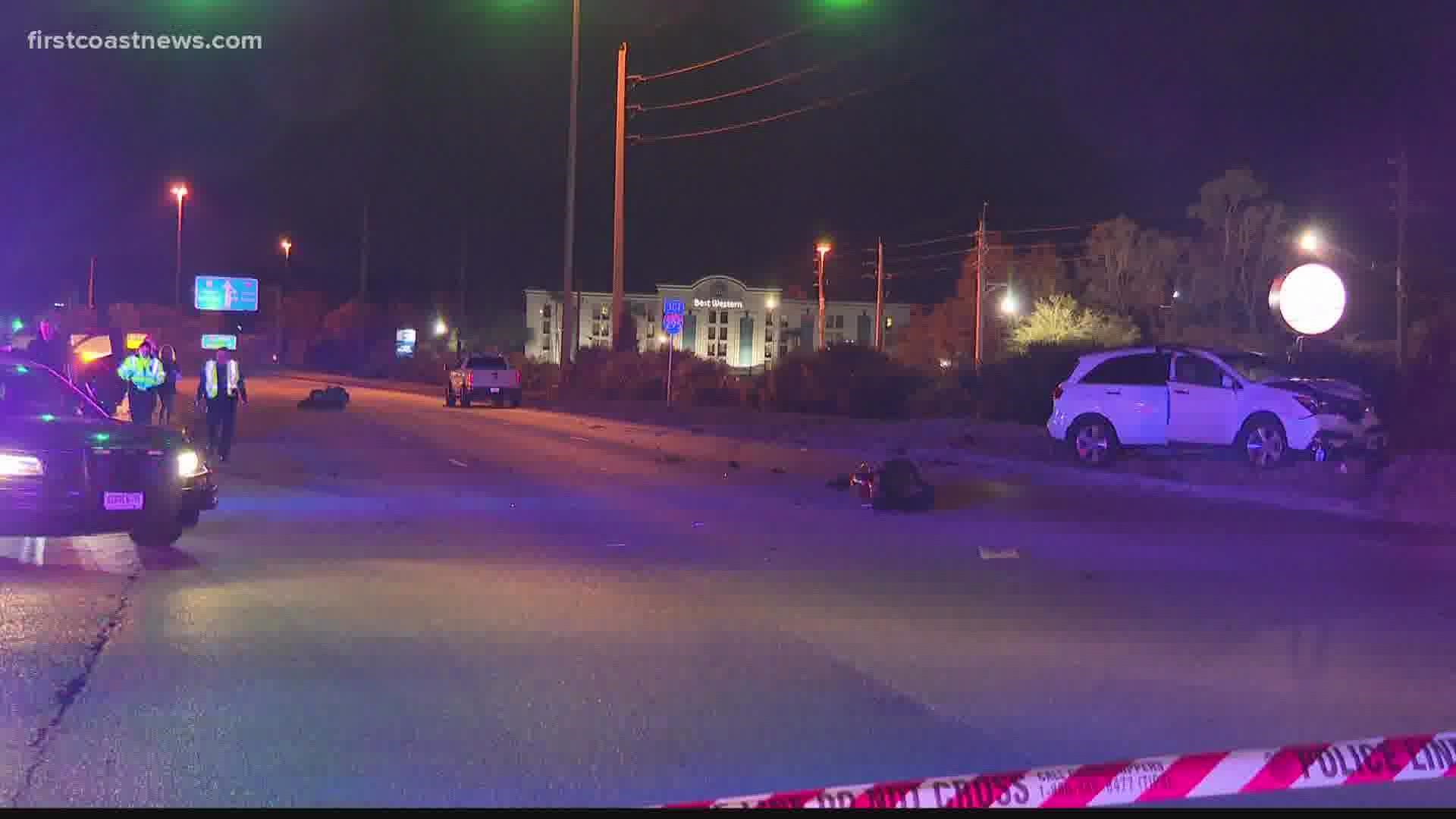 The crash happened near the intersection of Collins Road and Roosevelt Boulevard.