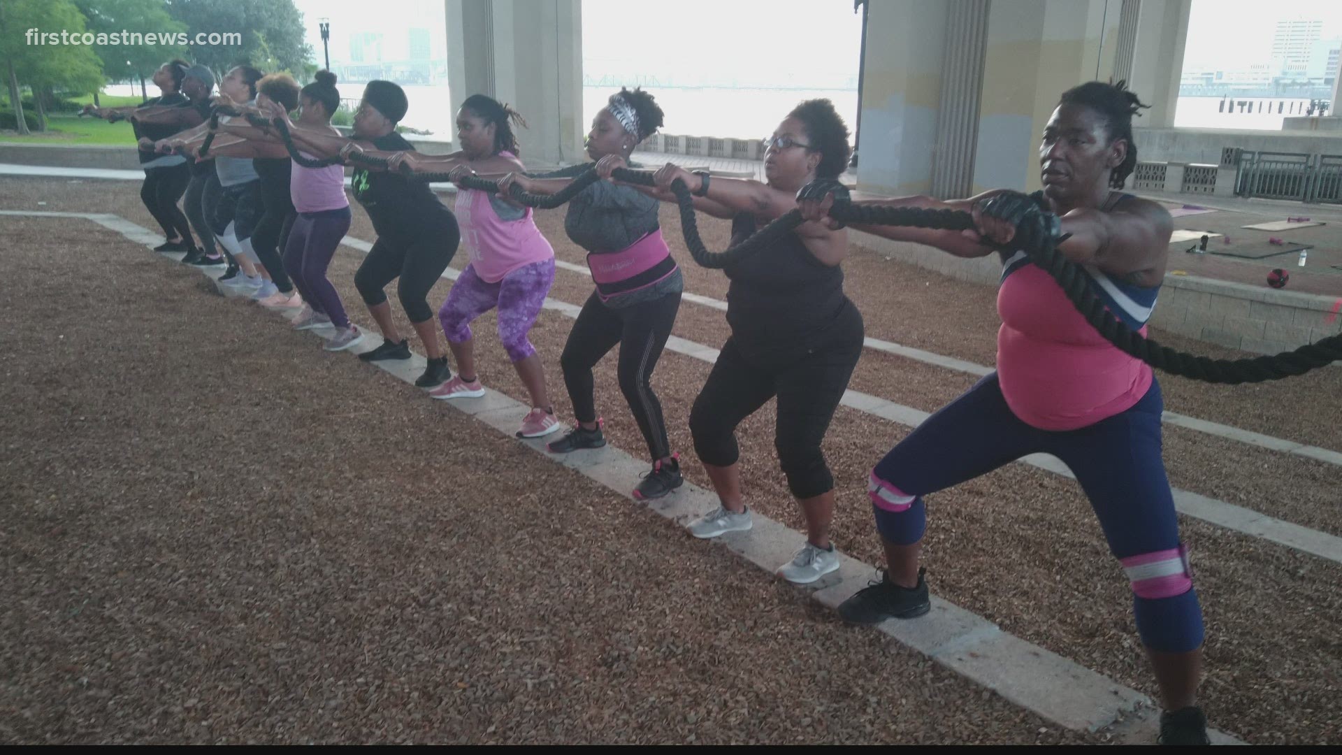 Empowered Black Women Exercising