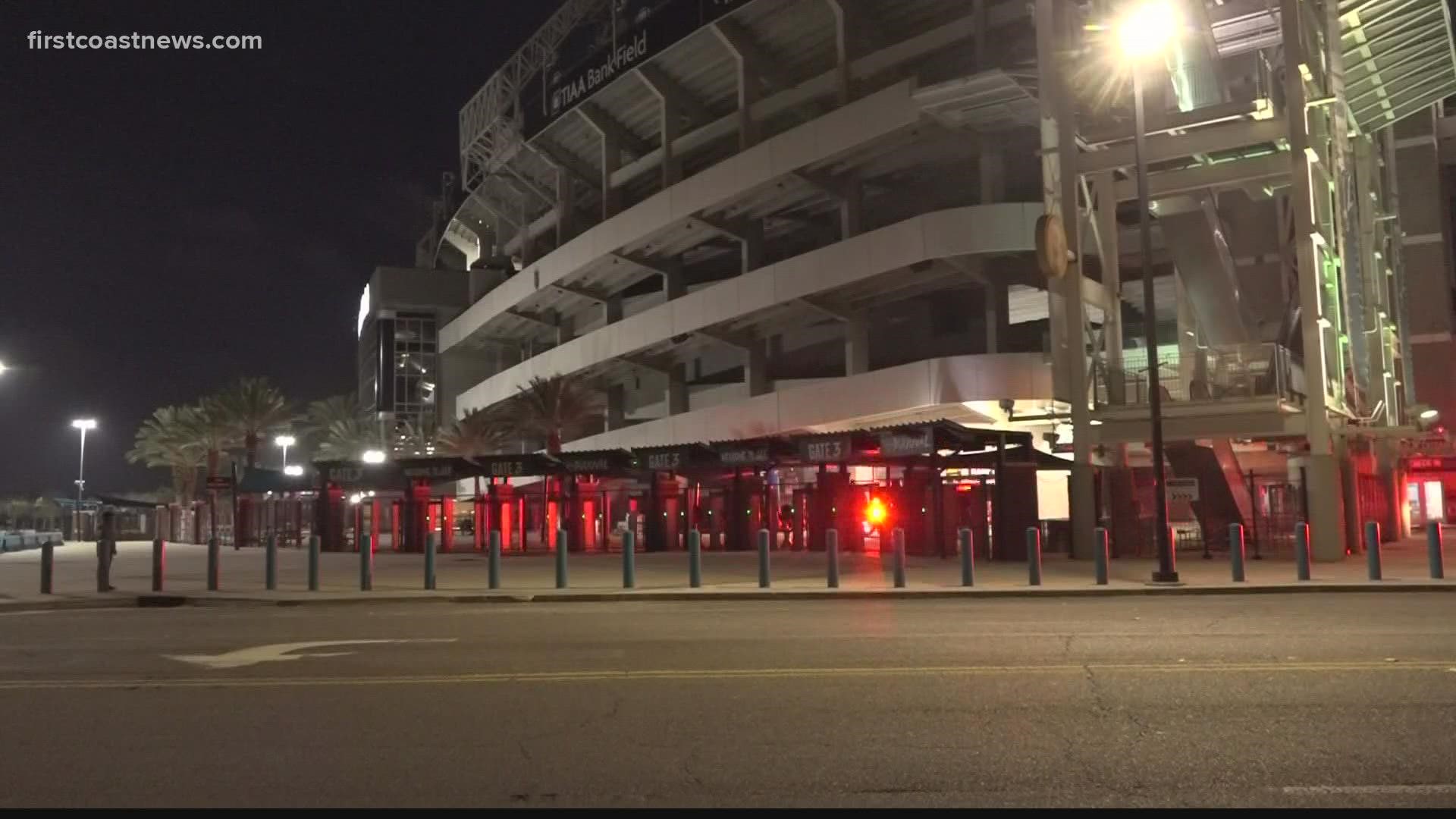 When they arrived, JFRD discovered a golf cart charging station located inside the stadium along the east side where carts were plugged in had caught on fire.