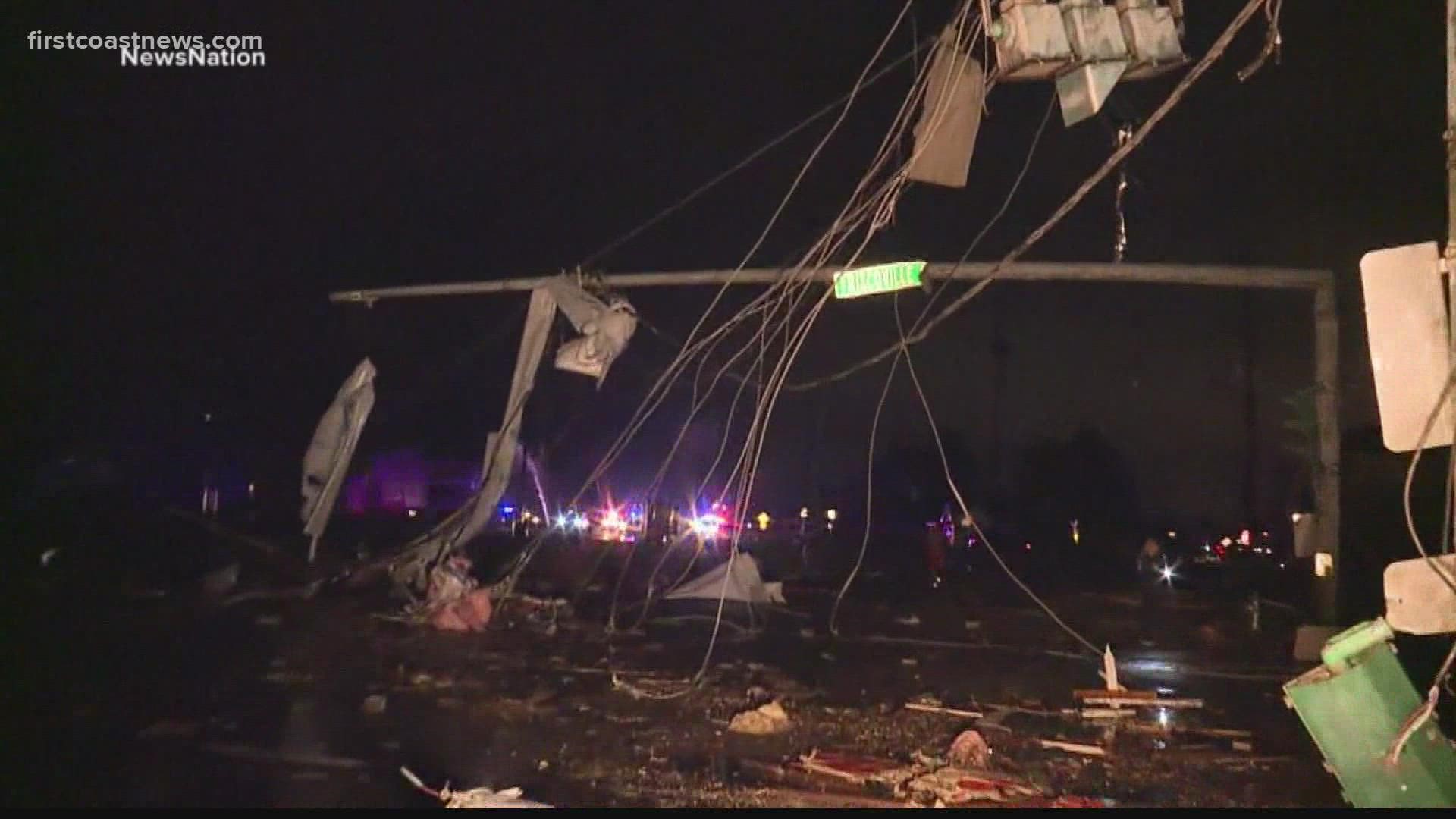Widespread damage was reported to homes and businesses in Southern Louisiana.
