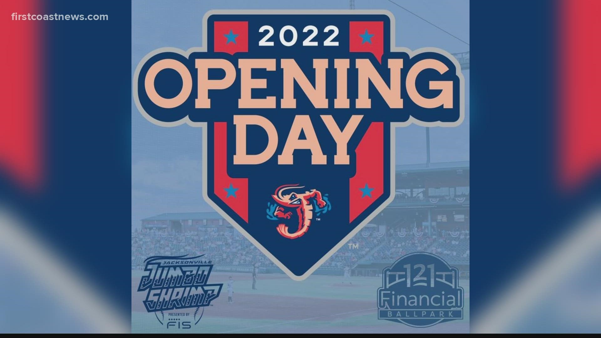 The Jumbo Shrimp tweeted an image saying "Opening Day," with the caption "04.05.22."