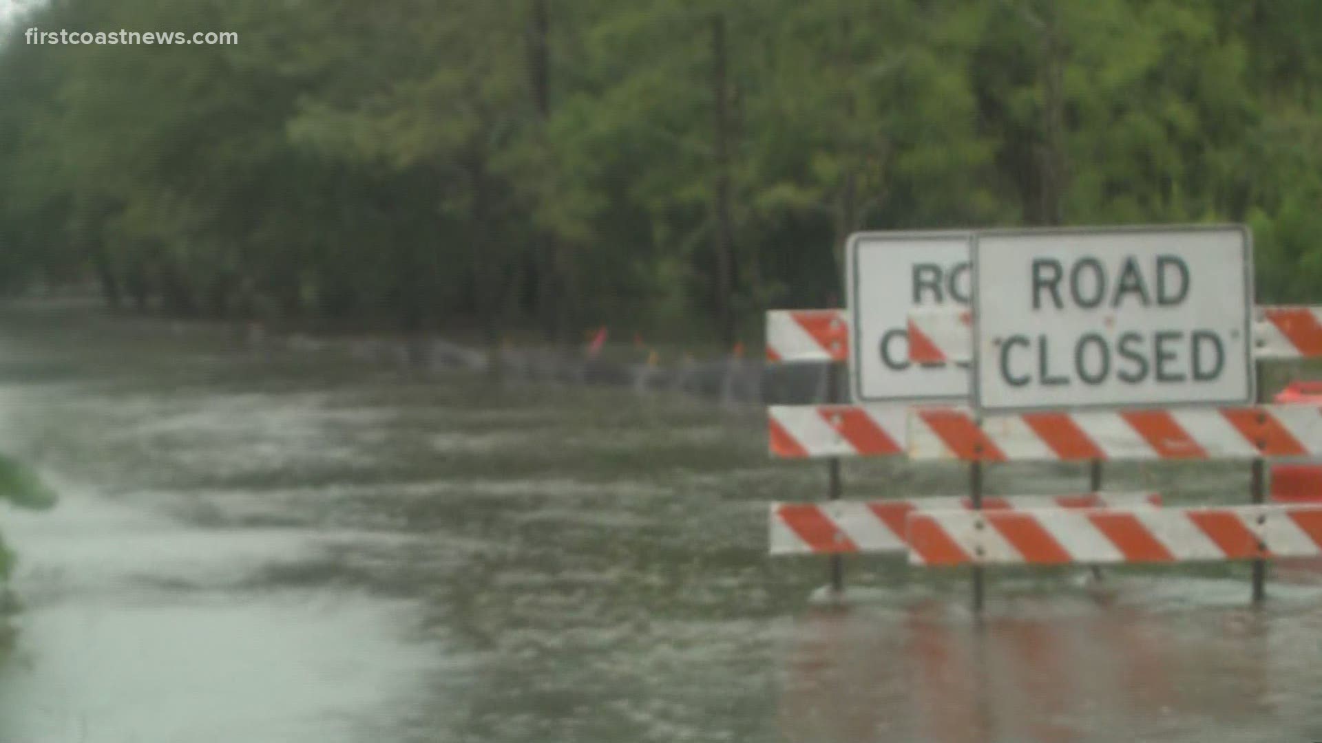 Flooding rains have caused flooding along McCoy's Creek near downtown Jacksonville