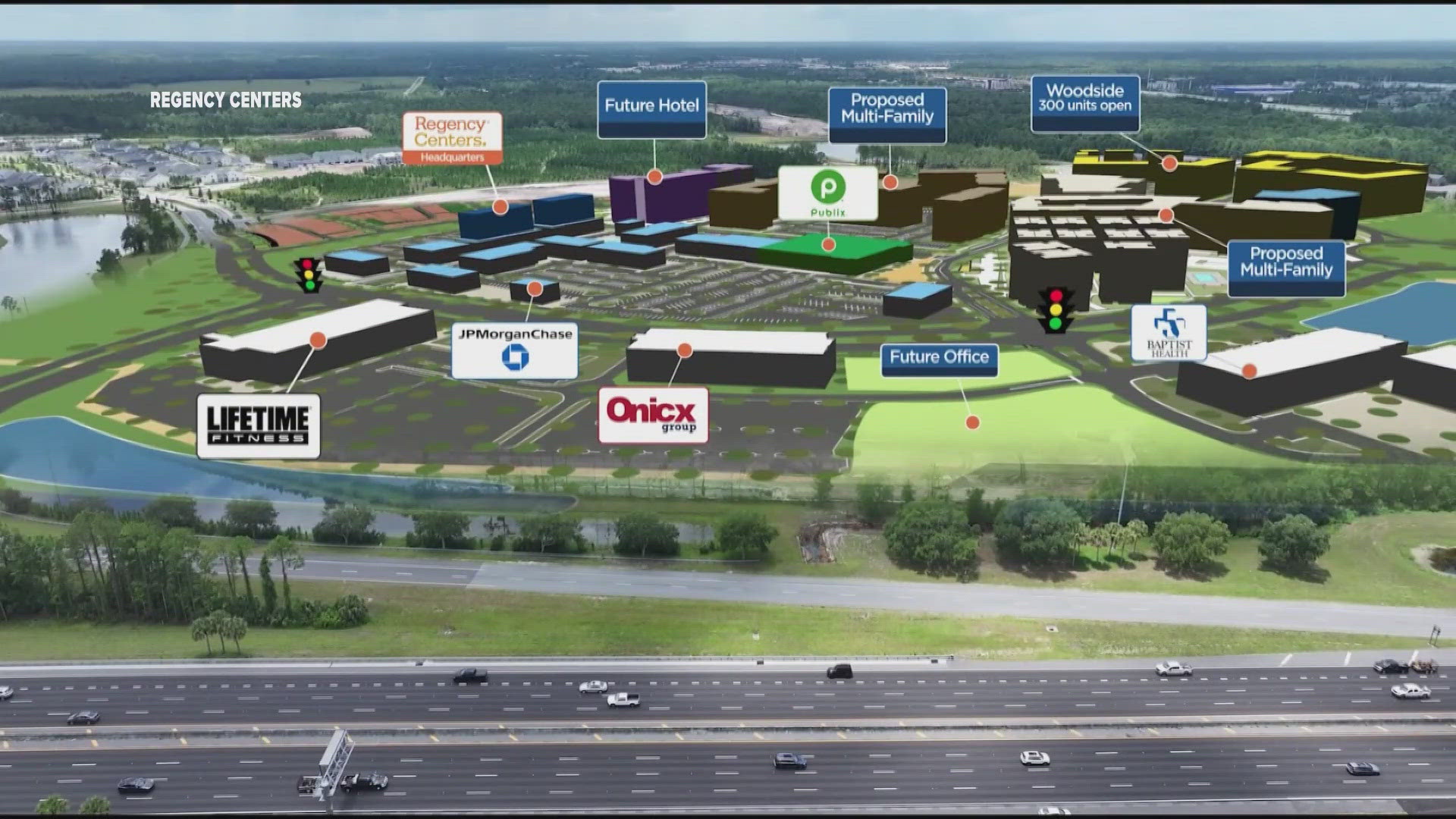 The new outside shopping center called 'The Village' will be anchored by a Publix, and be surrounded by a hotel, apartments, medical offices and more.