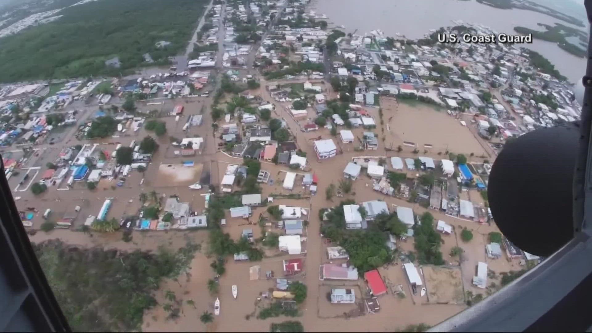 This is a look at Puerto Rico, aerial video from US Coast Guard.