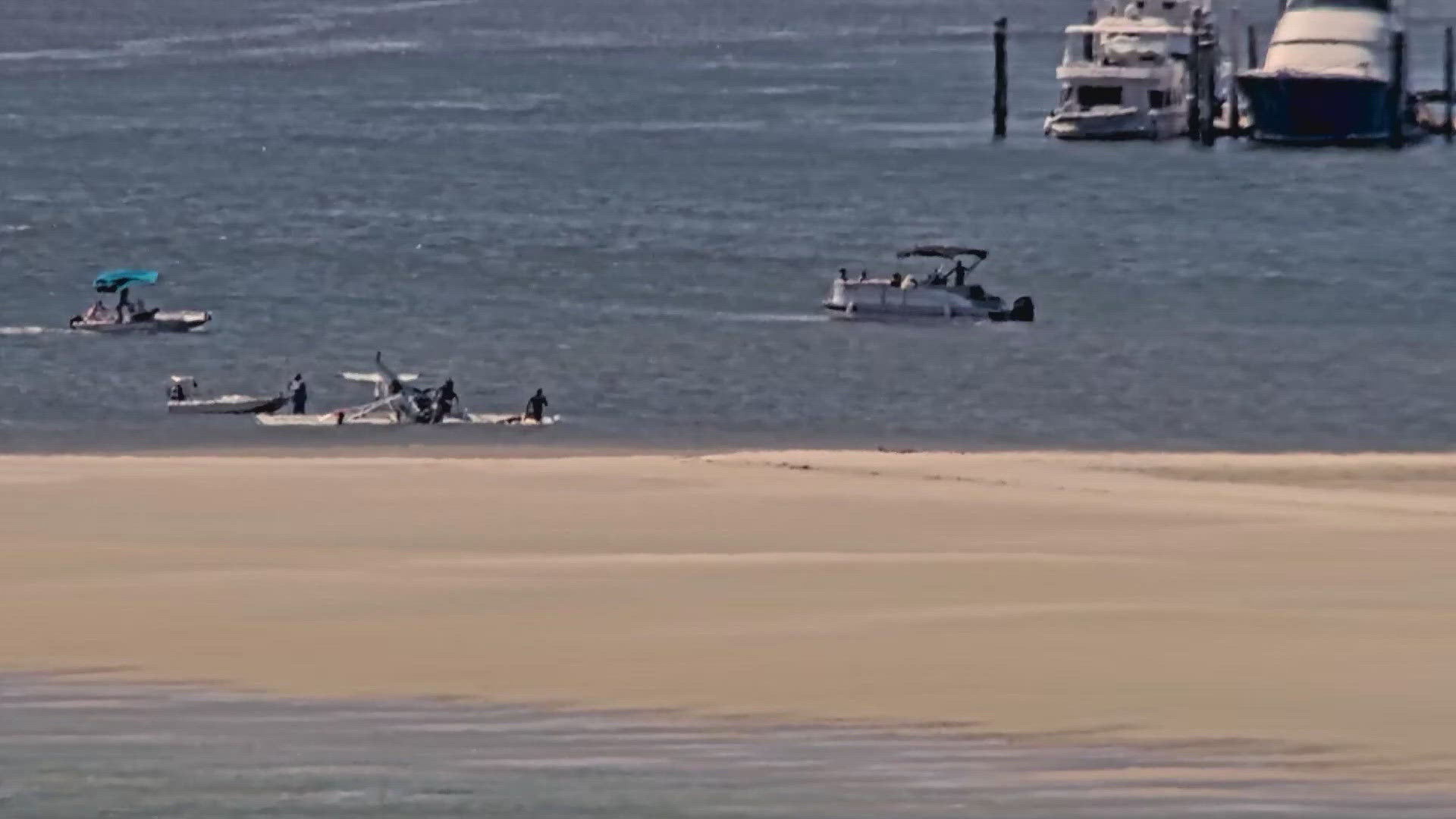 The U.S. Coast Guard said that the pilot was not injured.