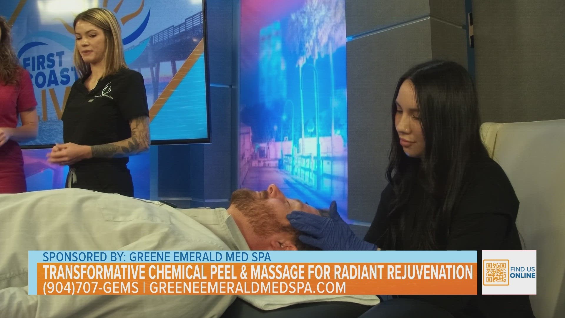 Emerald Elegance: Live TV Demo of Transformative Chemical Peel & Massage  for Radiant Rejuvenation