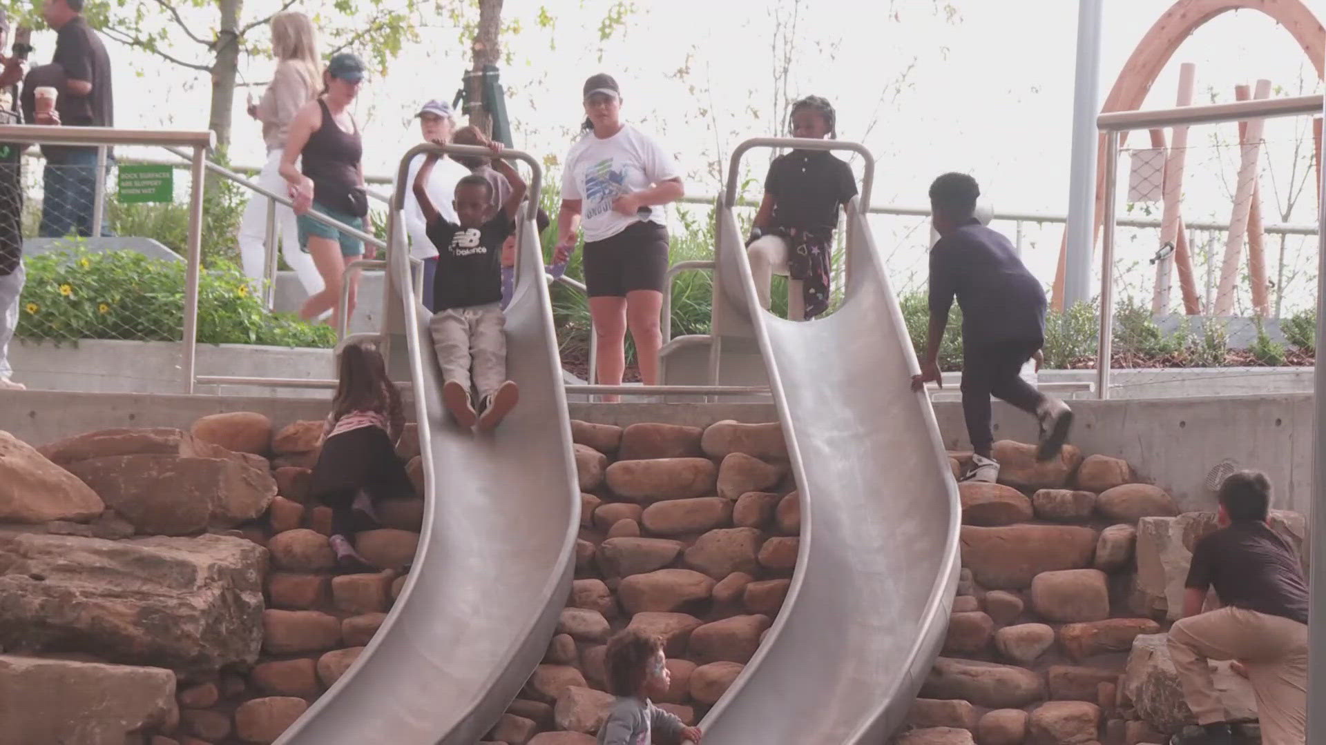 The playground will soon be joined by a cafe, beer garden and ramp to the Main Street Bridge.
