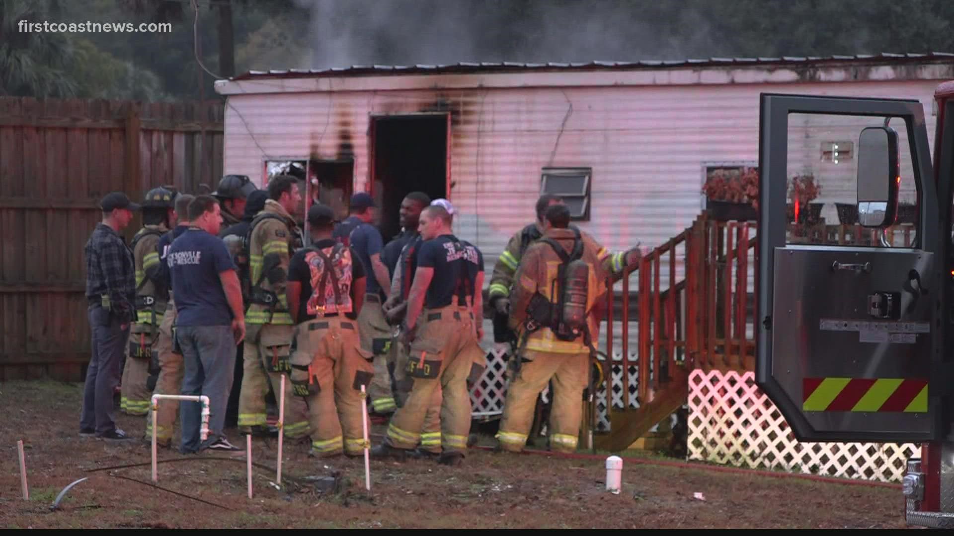 JFRD crews found a man in his 60s or 70s in the bedroom of the mobile home when they were conducting their second sweep of the building.