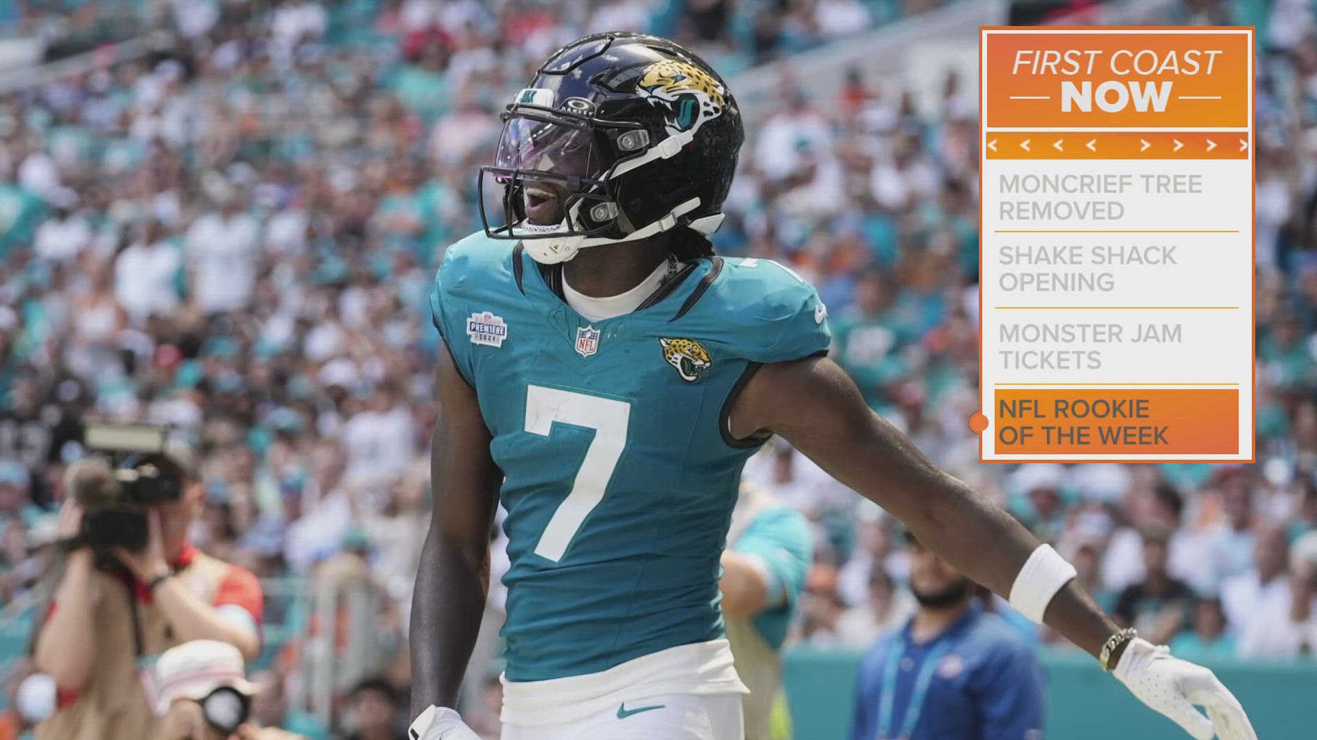 Thomas racked up four catches for 47 yards and scored a touchdown in his first regular season NFL game vs. the Miami Dolphins. The winner will be announced Thursday.