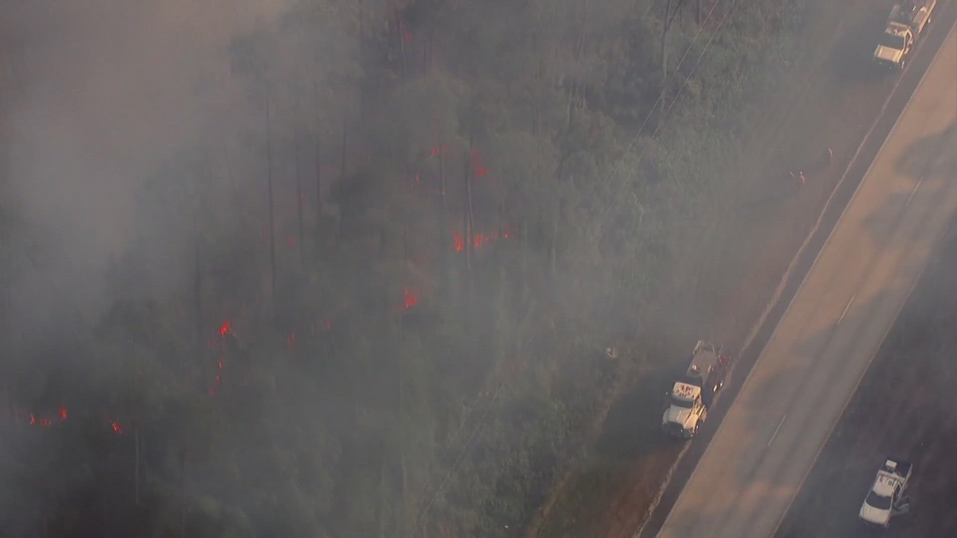 Deland brush fire caught on camera as smoke causes major traffic ...