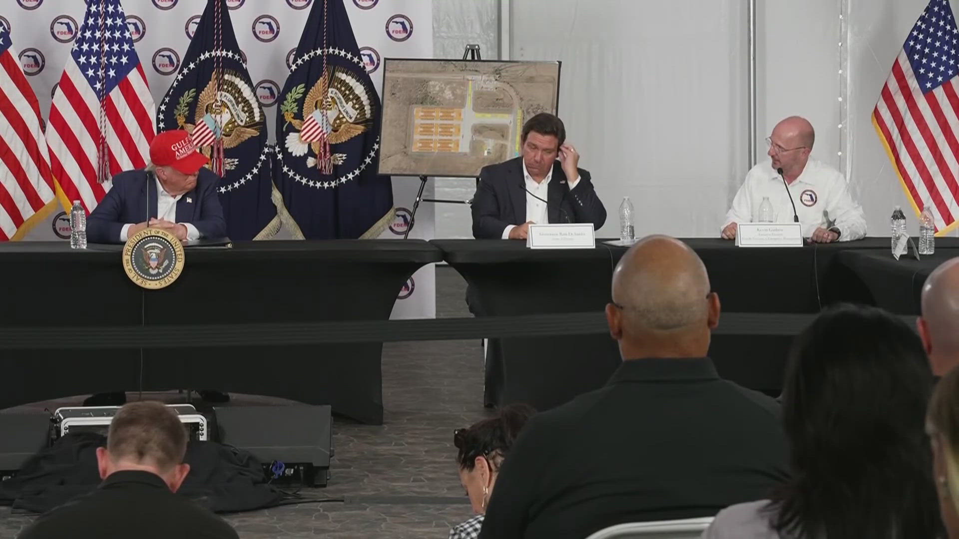 Florida Executive Director of Emergency Management Kevin Guthrie spoke on Alligator Alcatraz's structural integrity during a roundtable with Trump Tuesday.