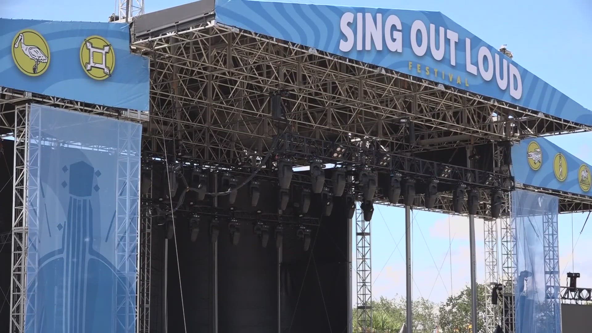 Event organizers prepare Francis Field for more than 27,000 people and a two-day line-up of concerts