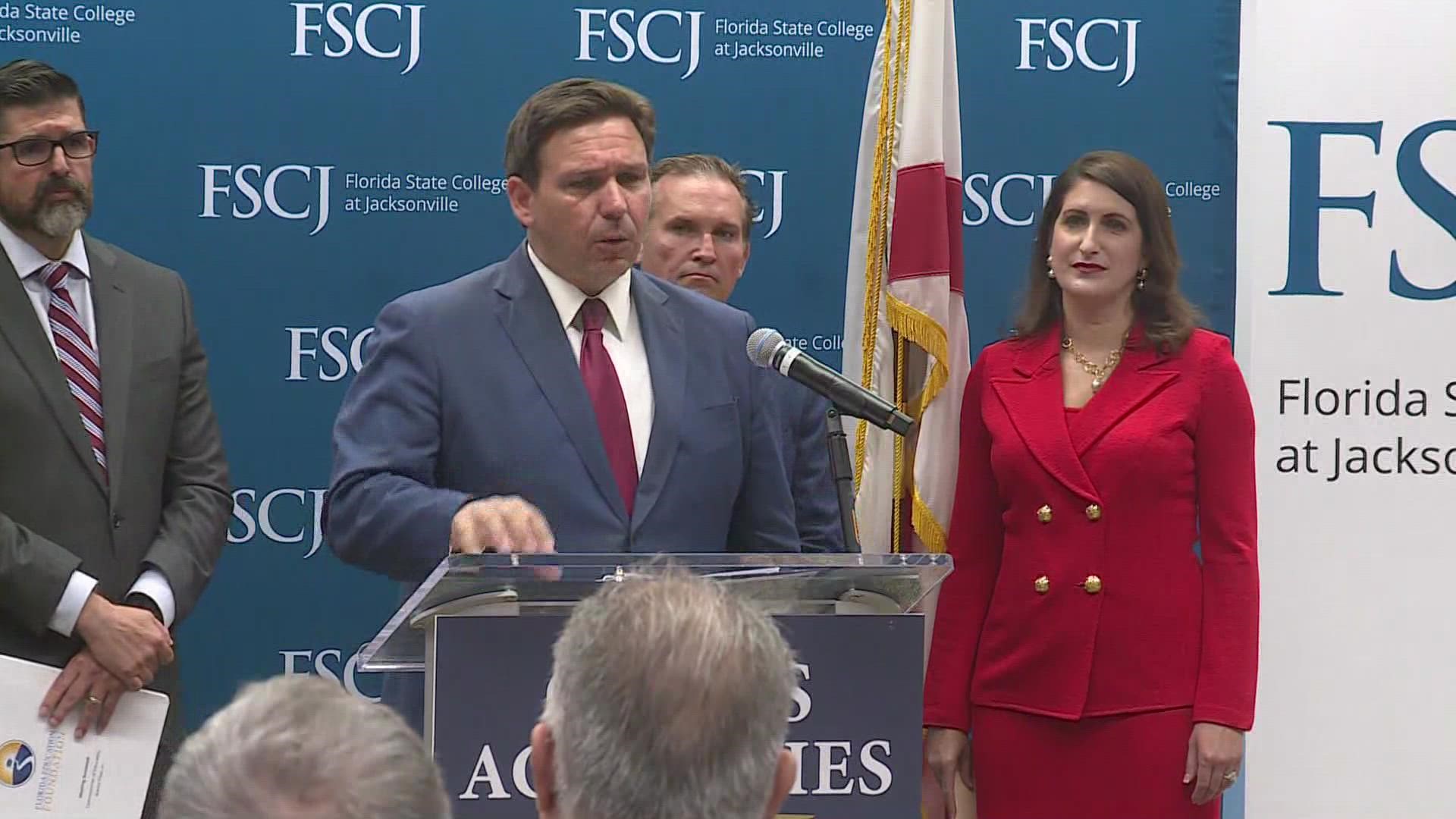 Gov. DeSantis was in Jacksonville Monday.