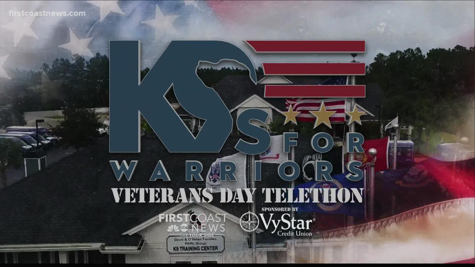 First Coast News has teamed up with K9s For Warriors to help end veteran suicide. Call 904-686-1902 to donate!