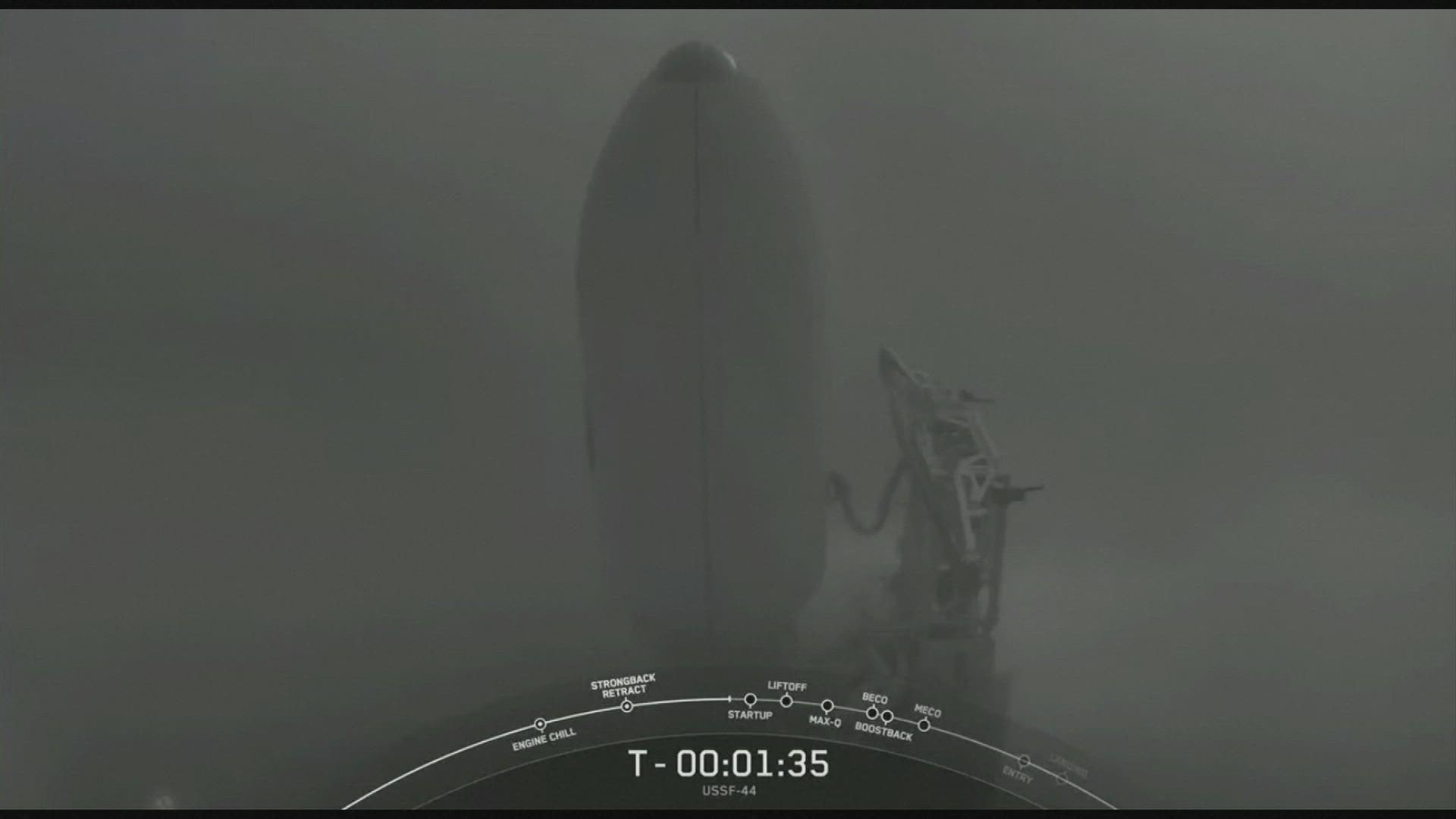 It was a foggy view Tuesday for the SpaceX Falcon Heavy launch, the first one in 3 years.