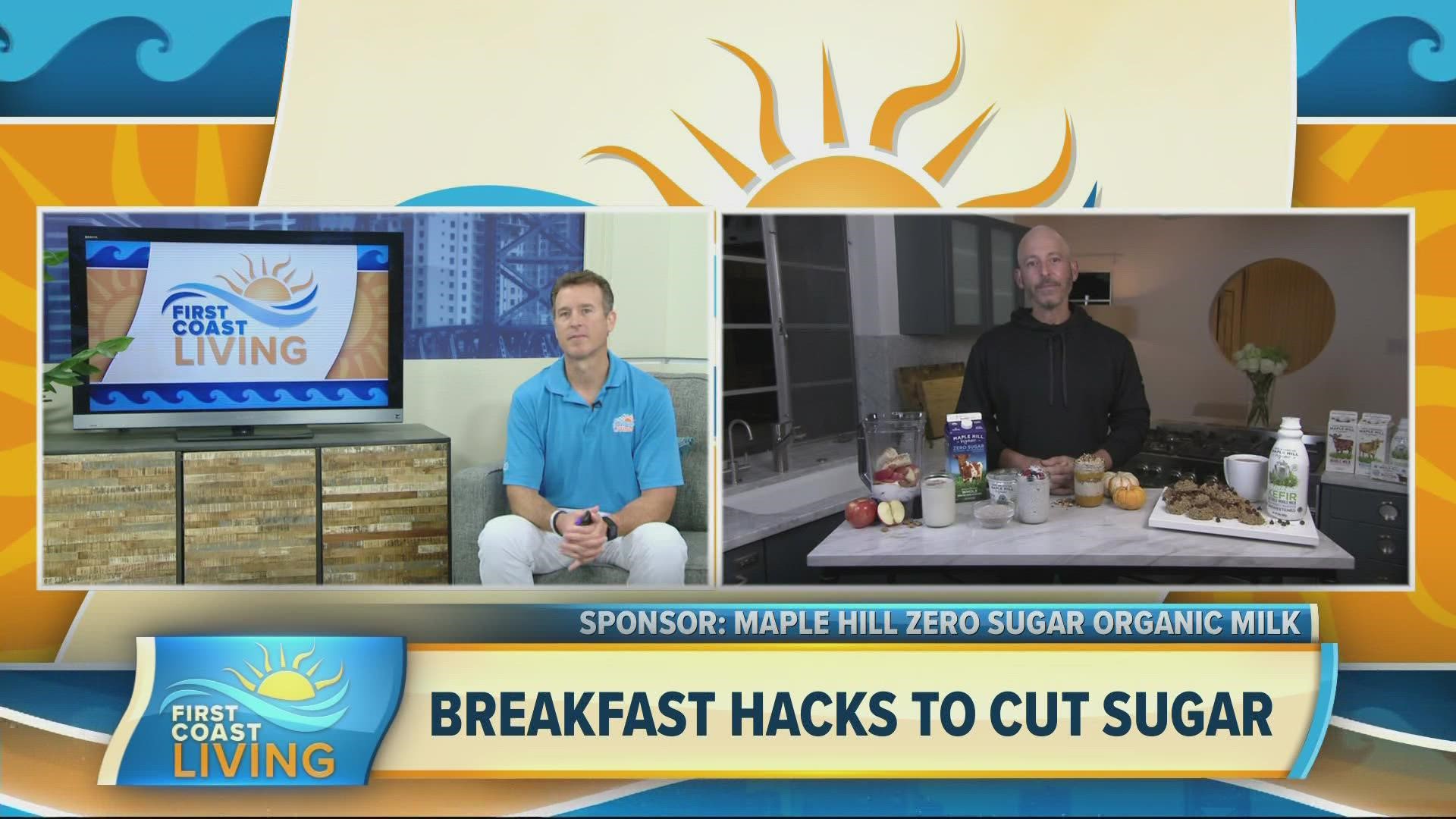 Celebrity fitness trainer and nutrition expert Harley Pasternak helps the family cut sugar especially at breakfast and shares his two favorite exercises.