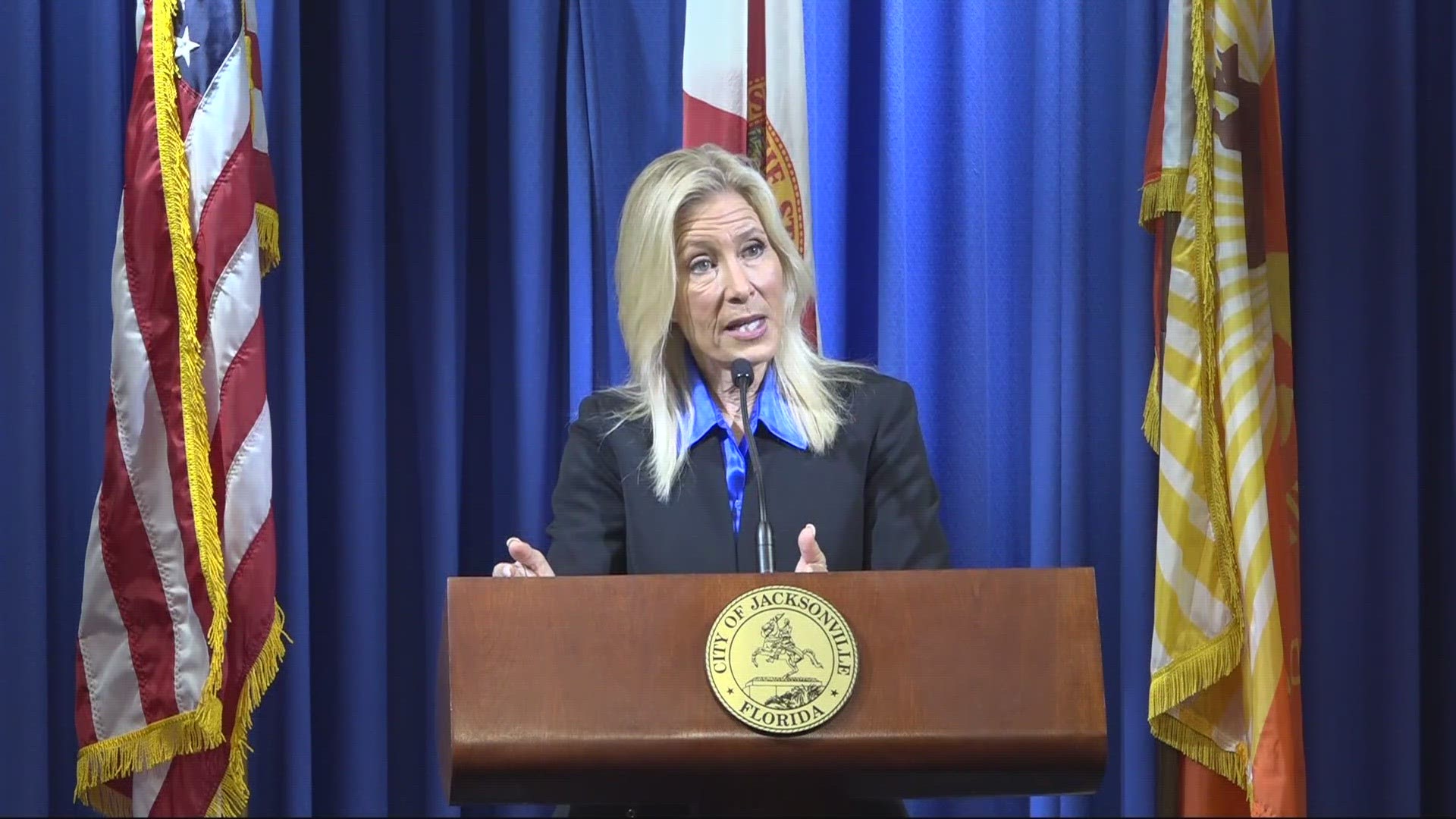 Jacksonville Mayor Donna Deegan introduced her first city budget Monday totaling about $1.7 billion.