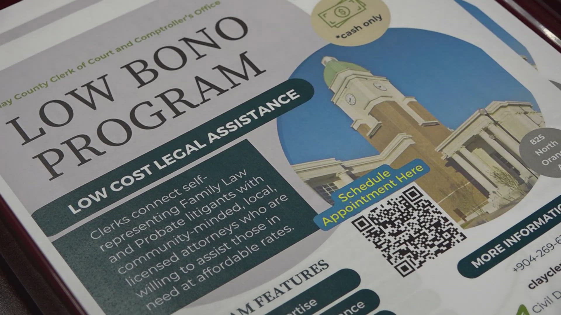 The low Bono law program is coming back to Clay. The program allows residents to sign up for up to two hours of sessions to get assistance on any family law matter.