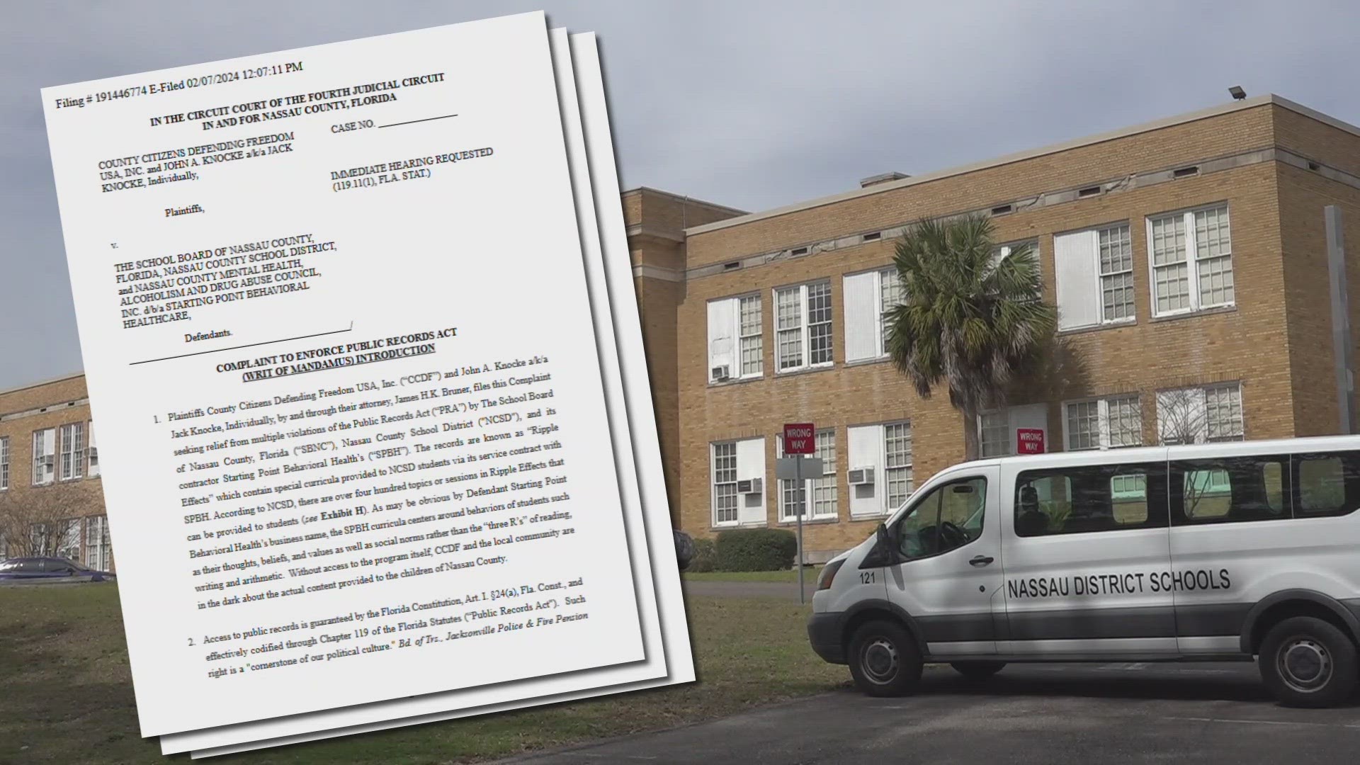 Citizens Defending Freedom filed the lawsuit after they claimed the district failed to turn over student health material for their review.