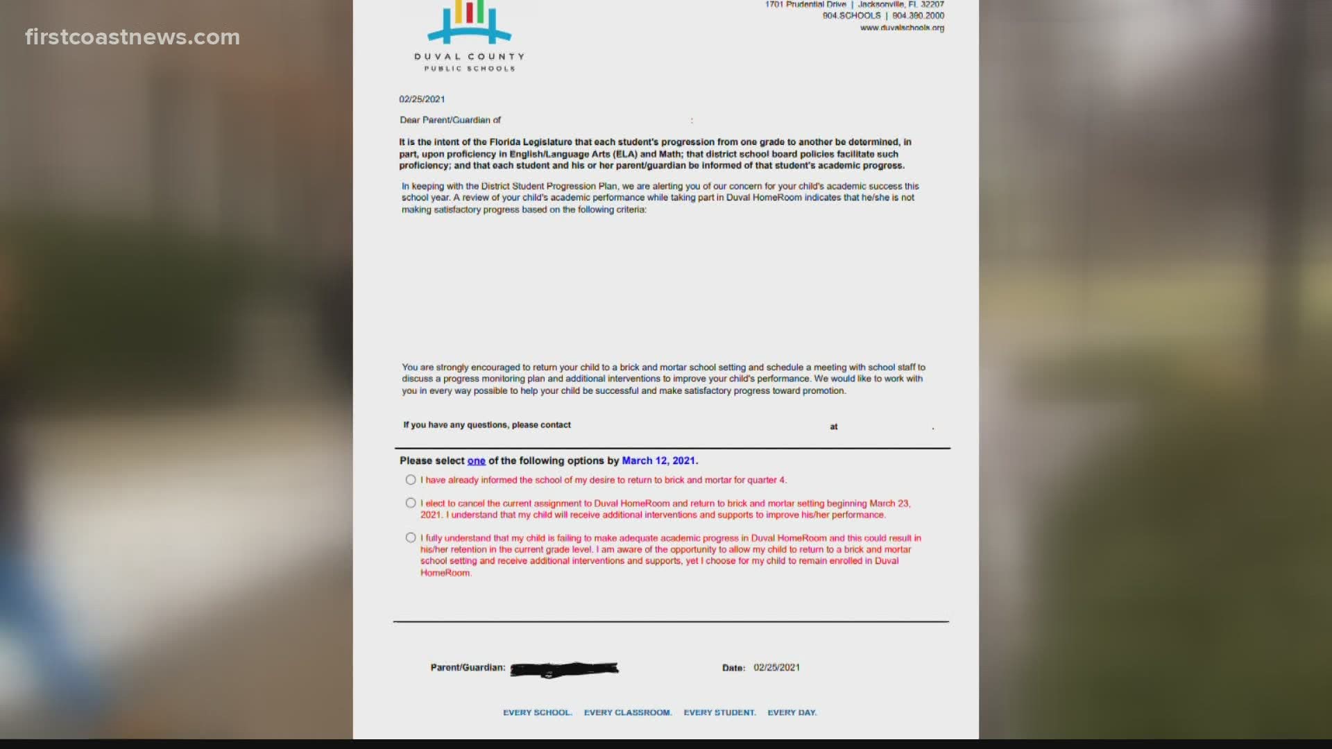 The district sent a letter to 17,000 students encouraging students to come back to school.