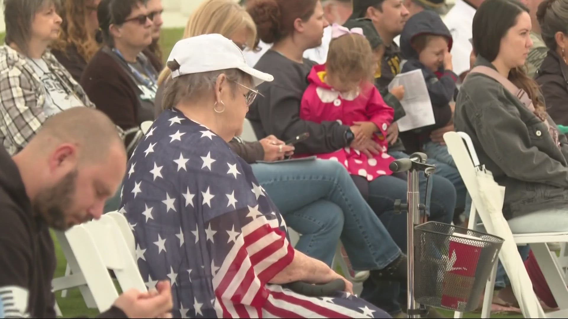 A fly over of military aircraft took to the sky during the event, and over 15 wreaths were laid during the ceremony.