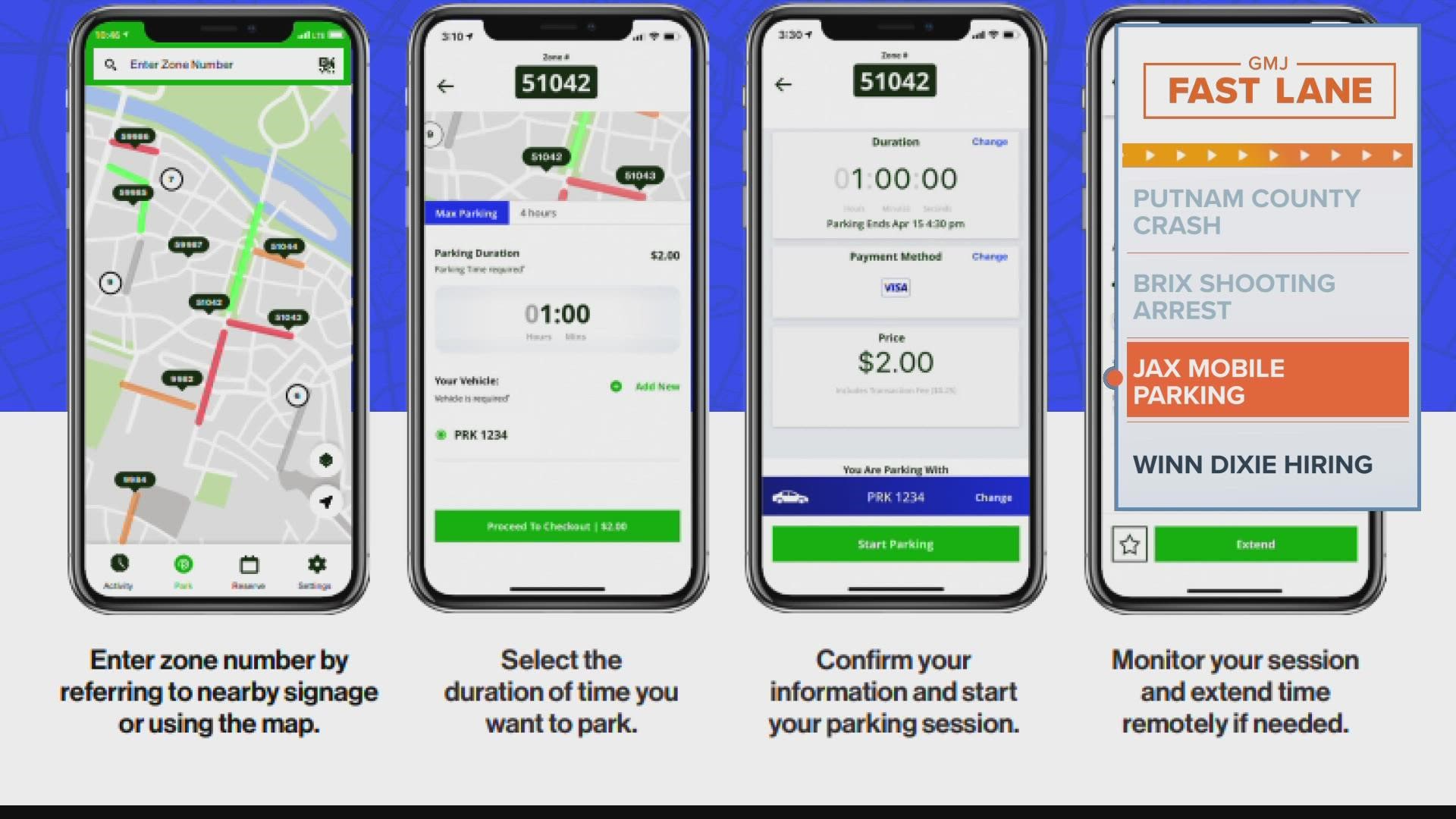 Mobile pay will be available through the ParkMobile app as of Monday.
