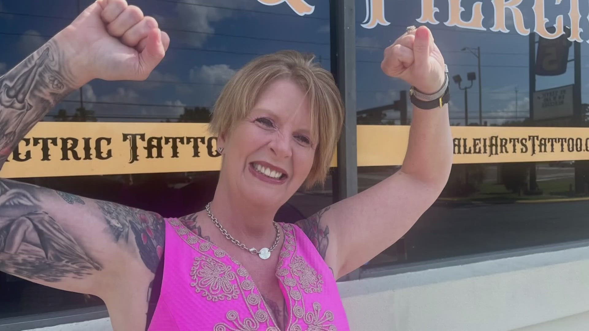 Donna Cato credits her tattoo artist with saving her life.