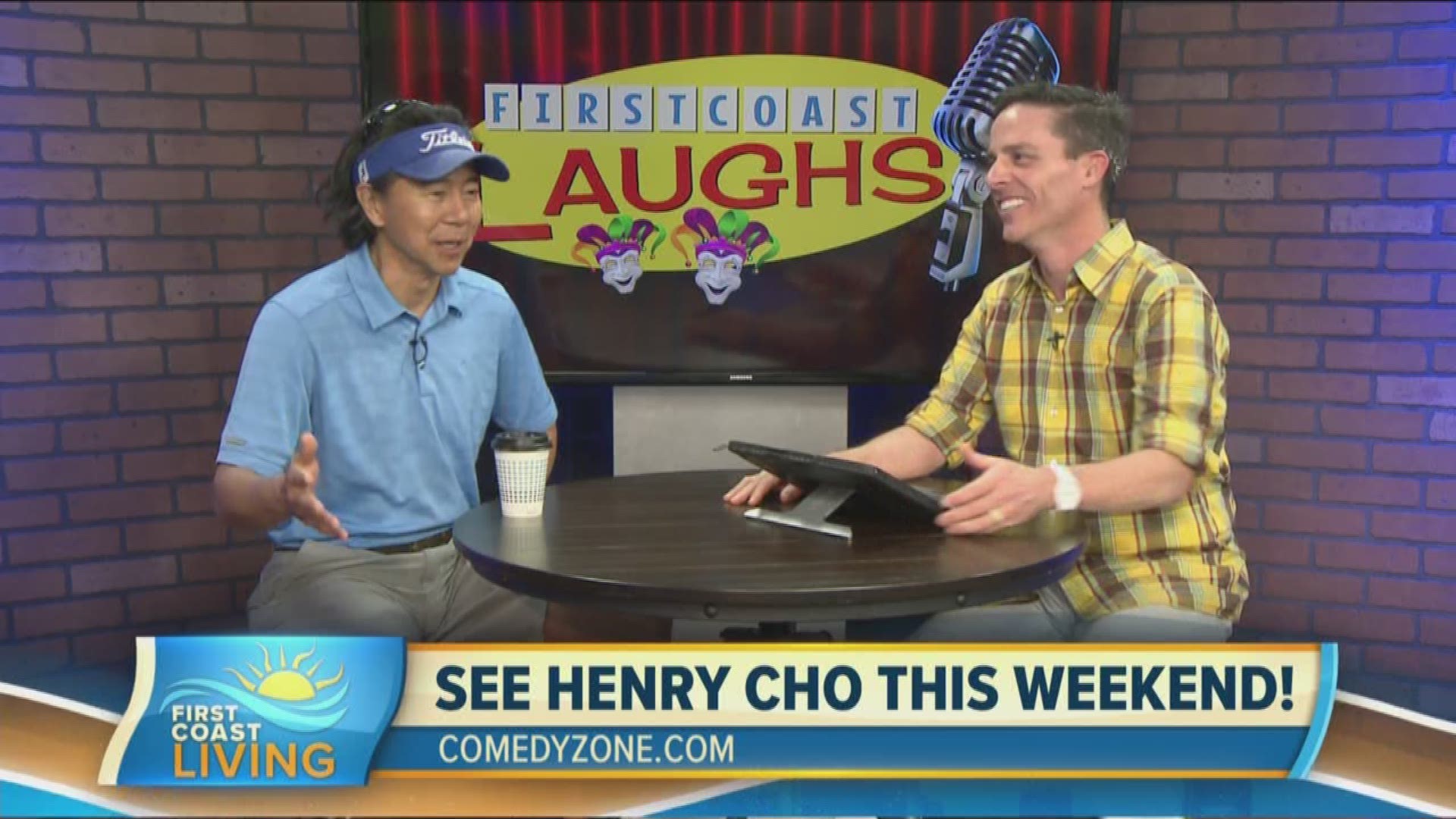 Comedian Henry Cho stops by the Laugh Lounge to hang out with Curtis Dvorak before his show at the Comedy Zone.