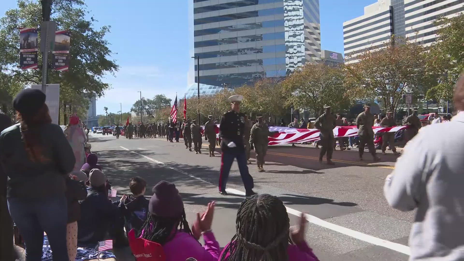 Thousands lined the street for Jacksonville's annual Veterans Day parade Tuesday— one of the largest in Florida.