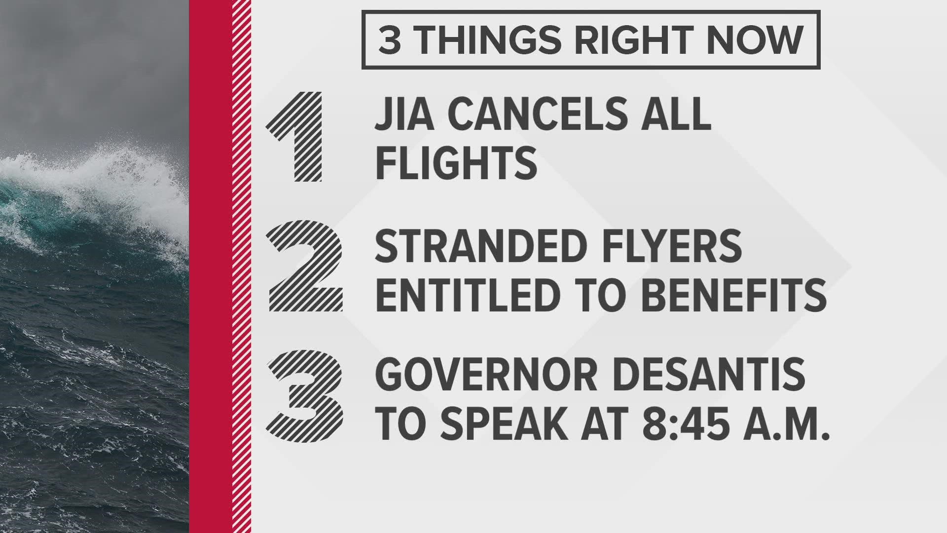 All flights out of JIA have been cancelled Thursday.