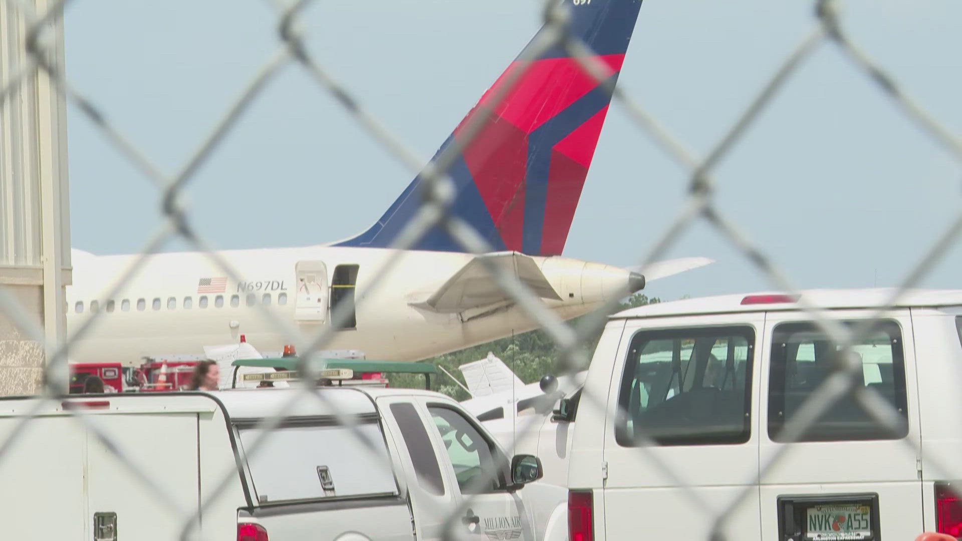 A flight from Orlando landed at Cecil Airport after the crew declared an emergency with air traffic control Monday.