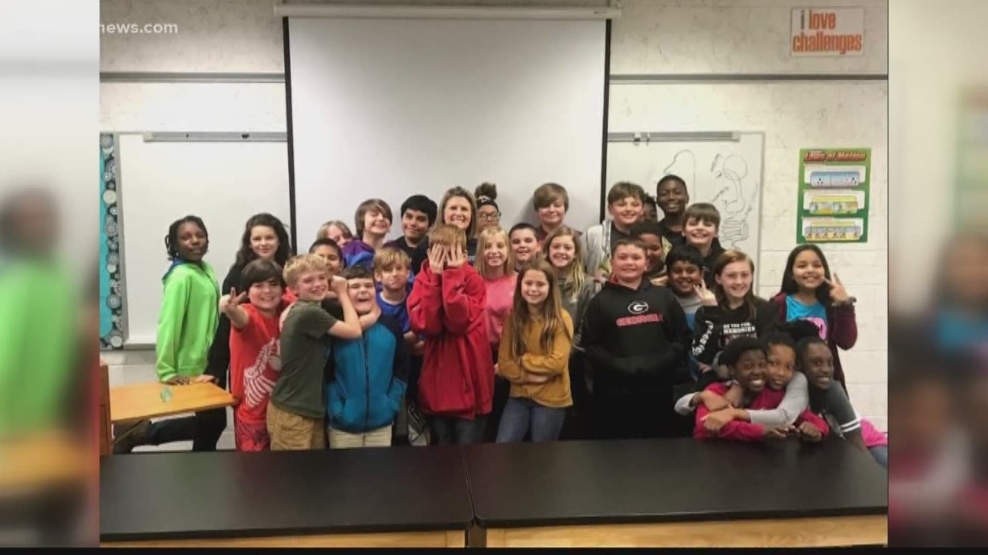 Meteorologist Lauren Rautenkranz visits Charles E. Bennett Elementary School