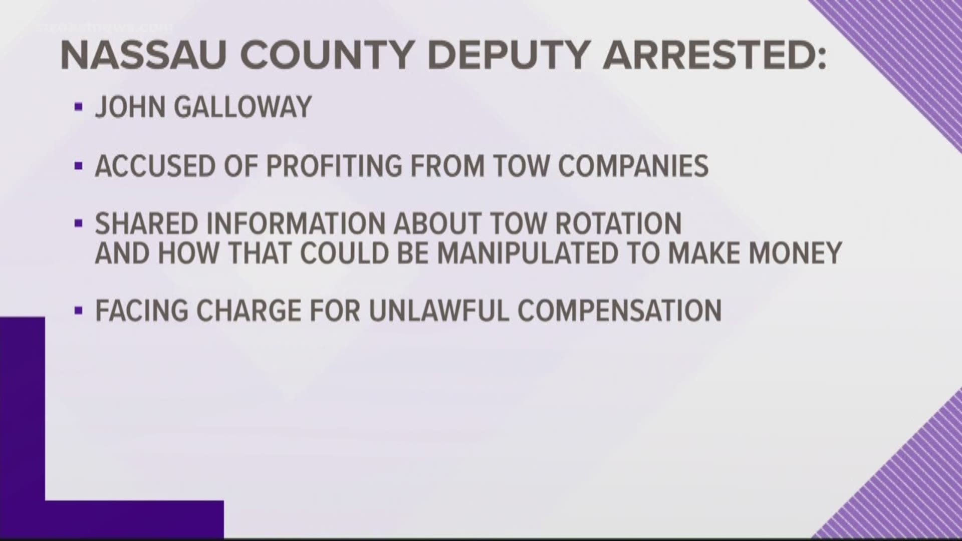 A Nassau County deputy was fired after he was accused of profiting off towing companies.