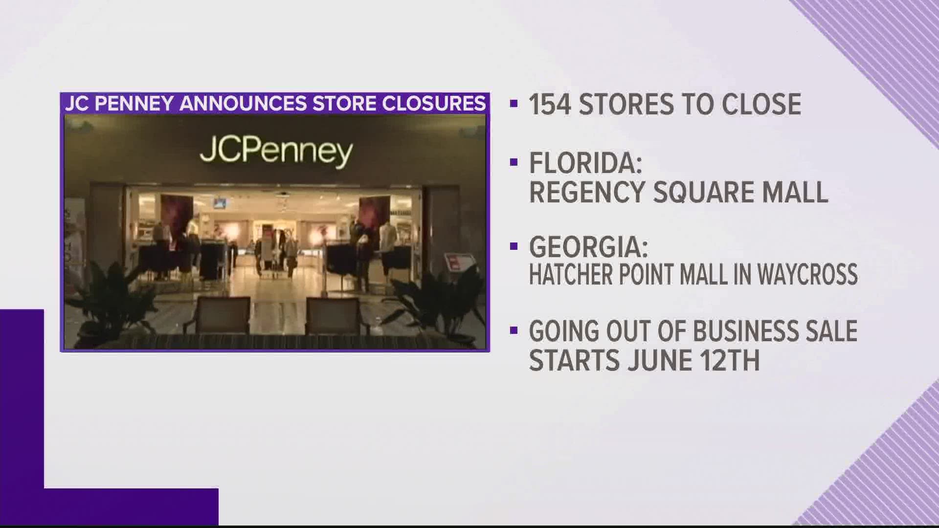 J.C. Penney at Jacksonville’s Regency Square mall is one of 154 stores across the country that the retailer proposes to close under bankruptcy protection.