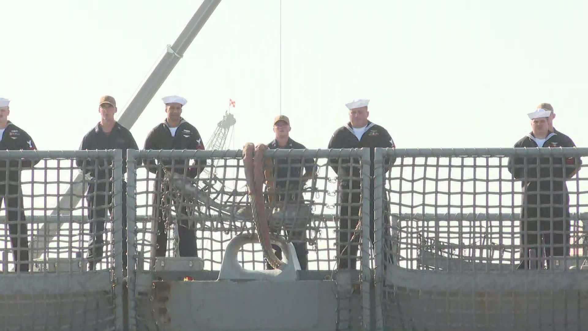 The sailors arrived home just in time for Christmas