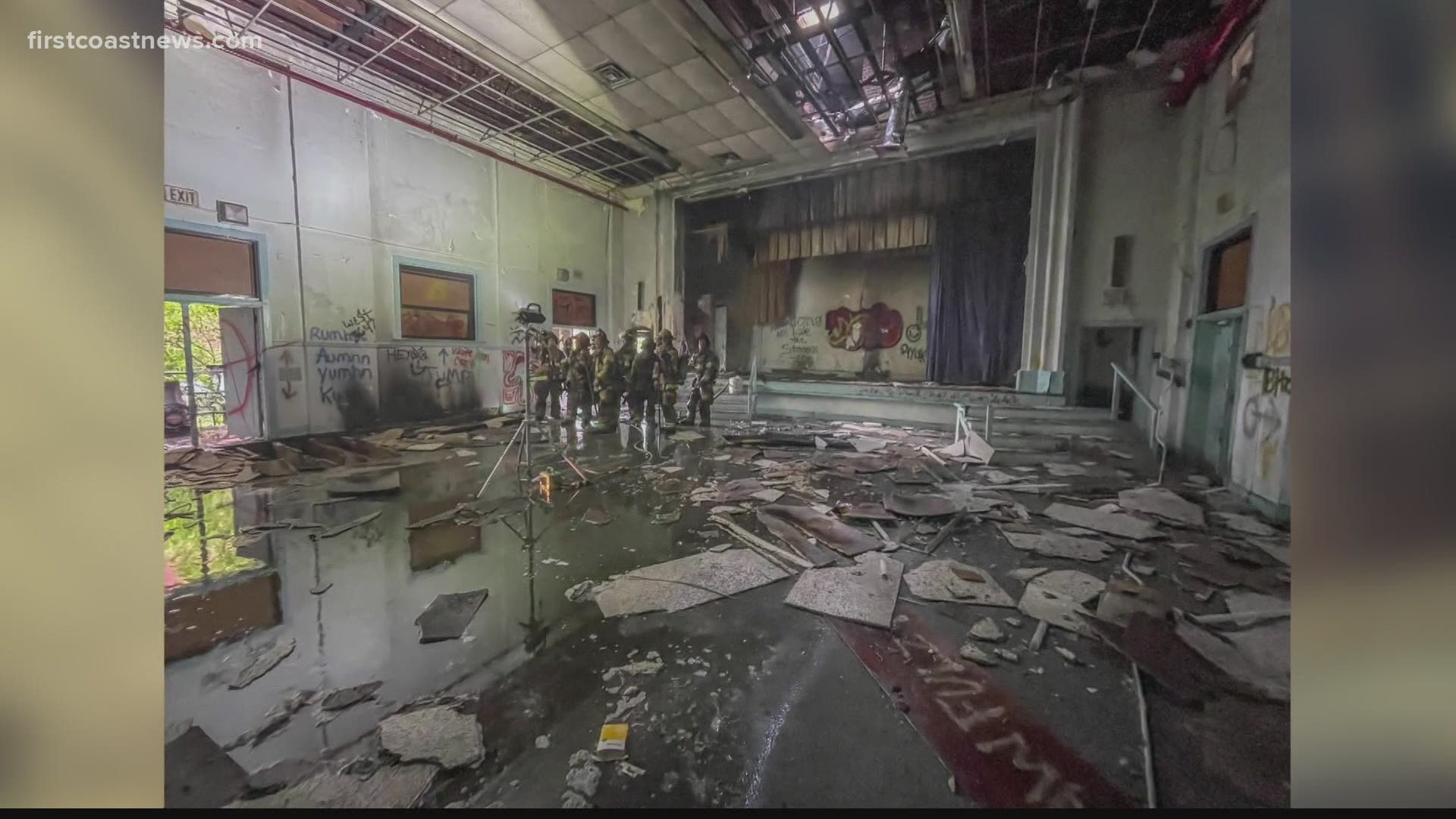 Jacksonville firefighters say "suspicious fire" damaged century-old abandoned school