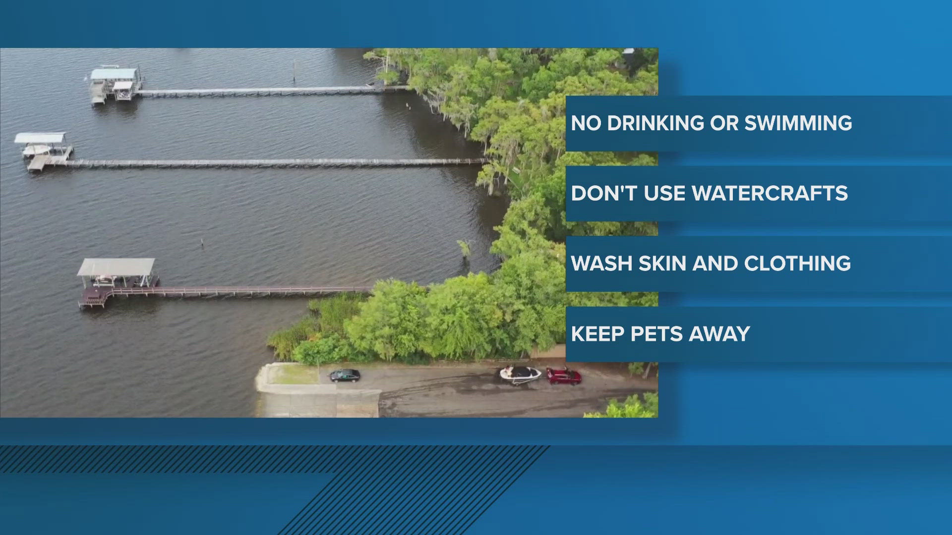 Harmful levels of blue-green algae were found in part of the St. Johns River this week.