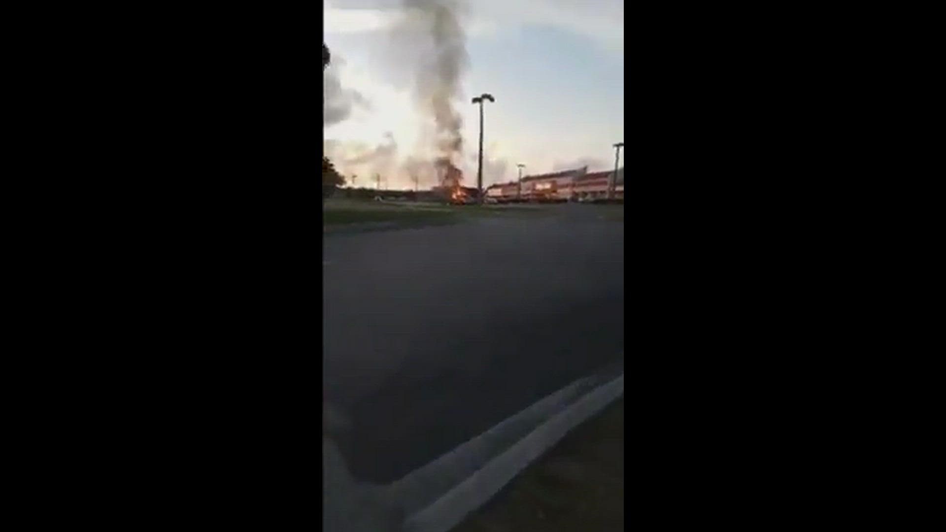 A car was seen on fire in the parking lot of a Winn Dixie Tuesday. Firefighters said the person inside the car died and the Jacksonville Sheriff's Office is there.
Credit: La Vern Wilson