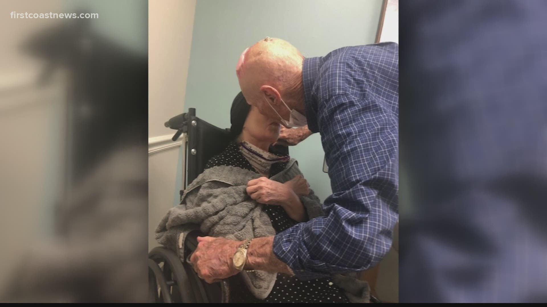 Veteran united with his wife in nursing home after forced separation due to pandemic
