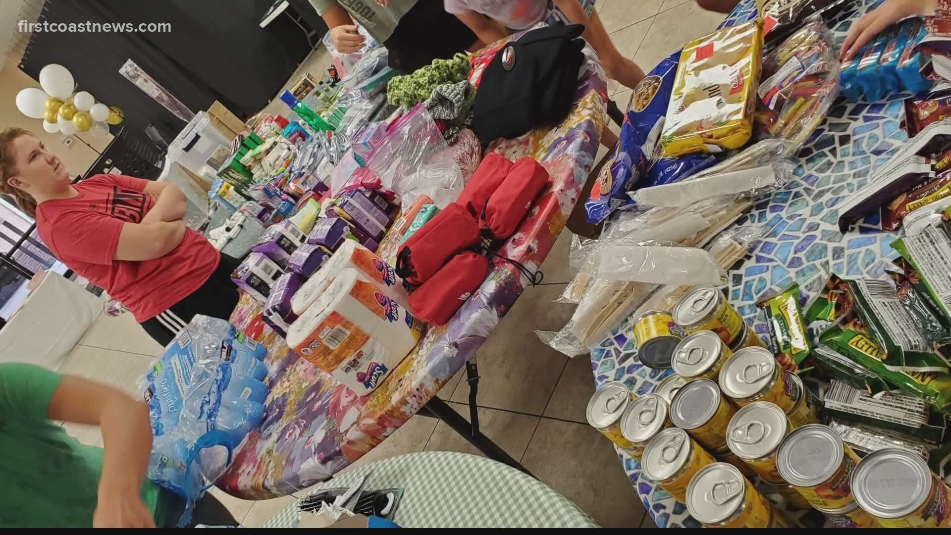 Ellie Oneal organized a drive for supplies like hygiene products and food to donate to homeless people in need.