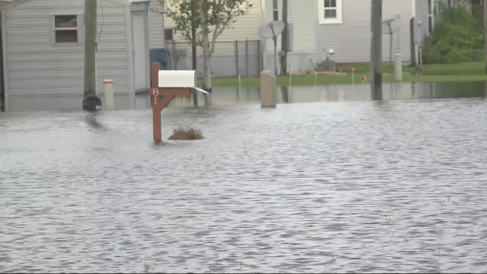 Some of the neighbors have their sewer systems turned off after the storm. It's part of living on the river, but it's still causing a struggle.