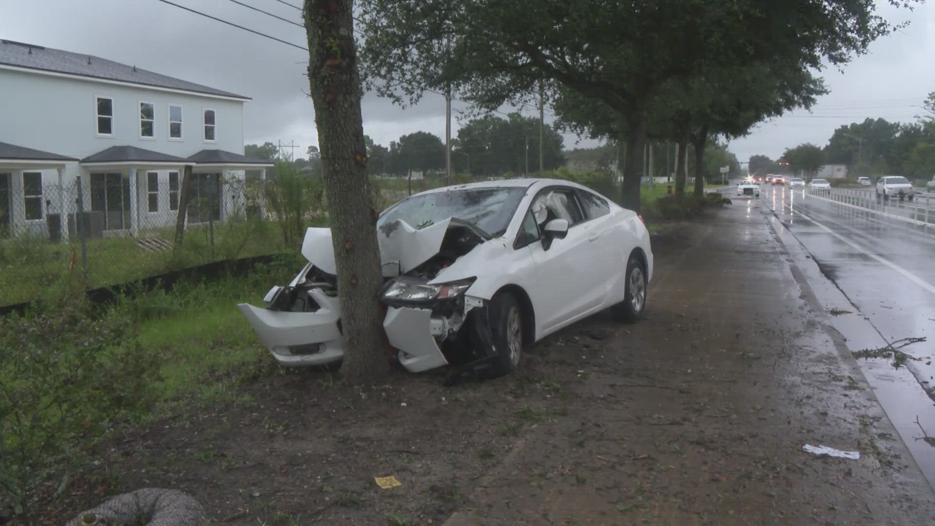 The Jacksonville Sheriff's Office says the man was moving at a high rate of speed and was not wearing a seatbelt.