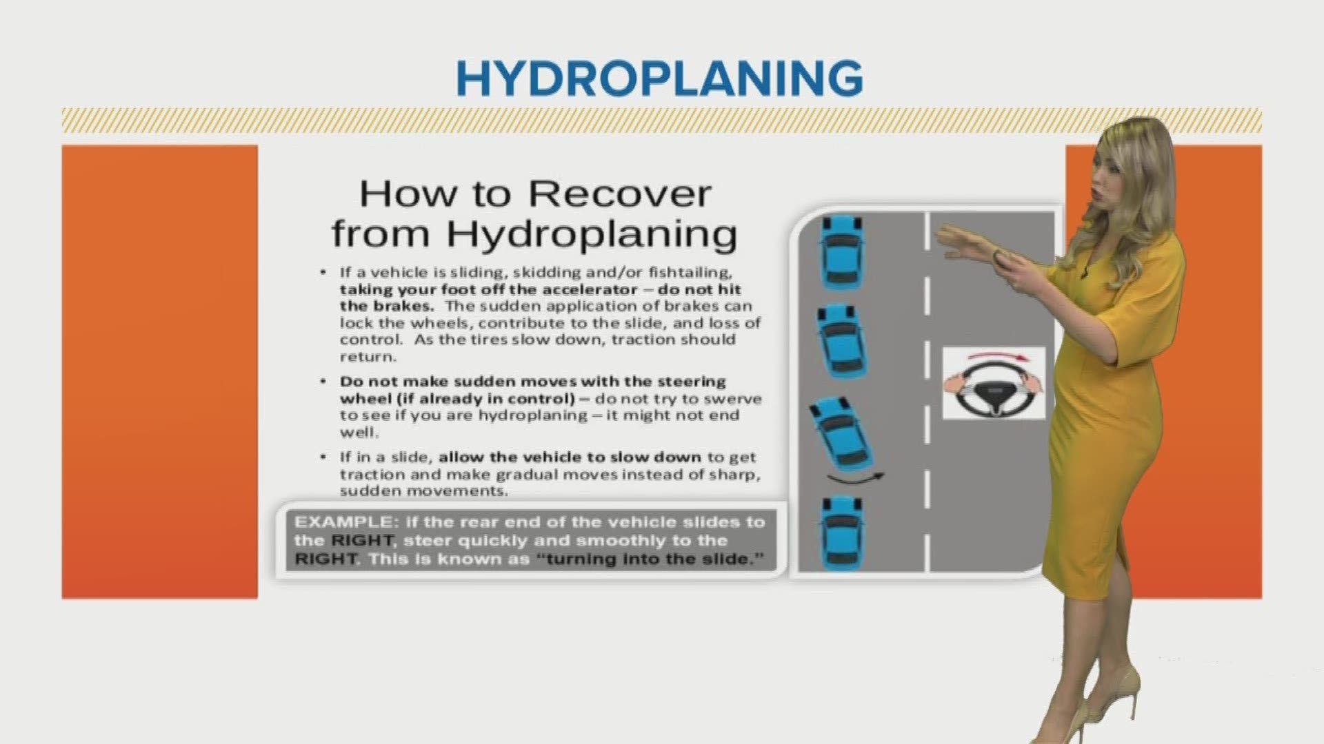 During heavy rain, the risk for hydroplaning increases. Here are some tips to recover from hyrdroplanning.