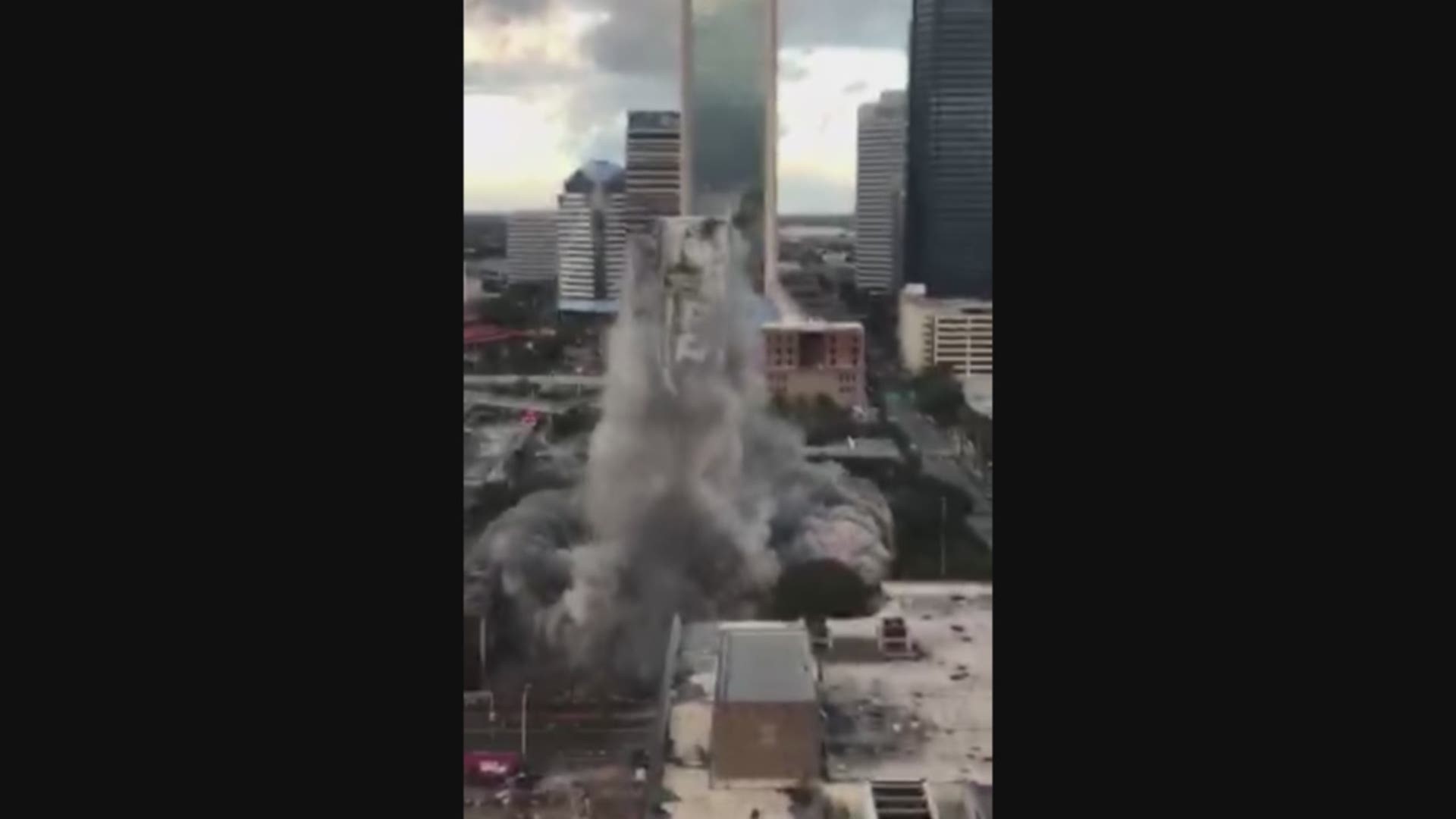 Marc Hammett sent this video in to First Coast News. It's a very high and close view. You can see the camera shake as the building starts to collapse.
