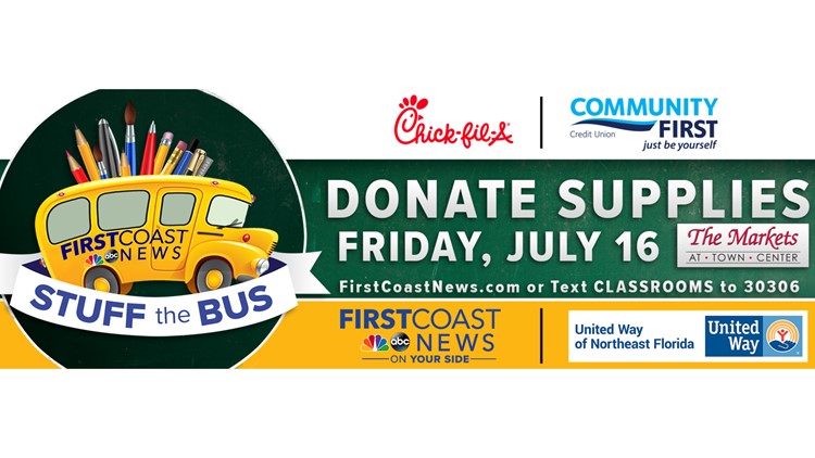 First Coast News hosting annual Stuff the Bus event today, here's how to donate
